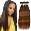 Brown Highlight Human Hair Bundles P430 Straight Bundle Grade 8A