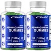 Vitamatic 2 Pack Ashwagandha Gummies 1500 mg Equivalent Per Serving