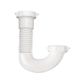 Pro Plumbing Supply Flexible P-Bend 1-1/2" Expandable Drain Pipe Extension Tube, White