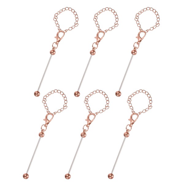 PATIKIL Beadable Charms, 6 Pcs Beadable Keychain Charm Beadable Cup
