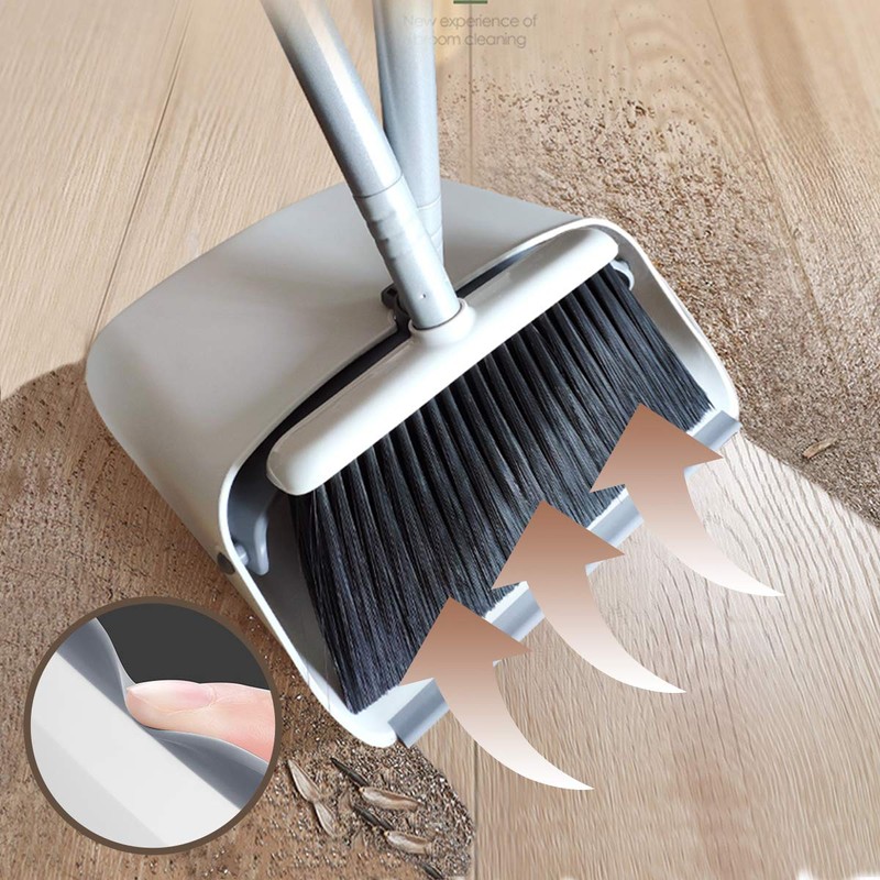 Broom and Dustpan Set, JEHONN Long Handle Lightweight Broom Set