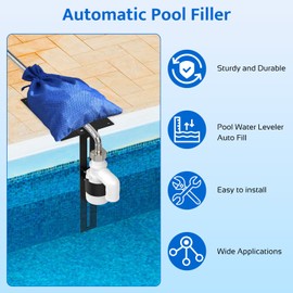Automatic Pool Filler, 2025 Upgrade Pool Water Leveler Auto Fill, Pool Auto Fill with 24-Inch Stainless Steel Hose & Brass Connector, Water Leveler Control Sentry for Swimming Pool & Pond