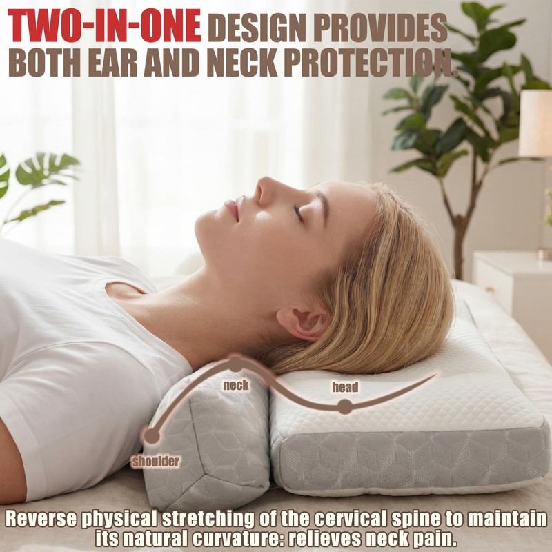 Lounsweer 2 in 1 Ear Piercing Pillow with Small Holes