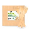 G4GADGET 100x Wooden Forks - Disposable Biodegradable Birch Wood Utensils
