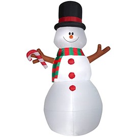 Gemmy Animated Christmas Airblown Inflatable Swiveling Snowman, 10 ft Tall