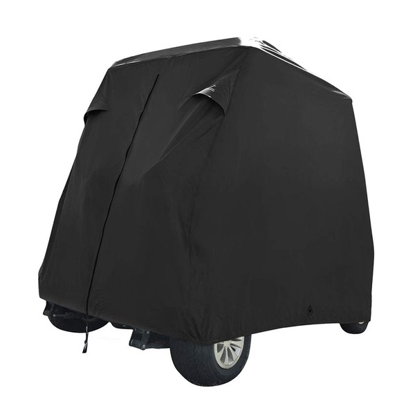 Seamander Waterproof Golf Cart Cover 2-4 Passenger Dustproof Storage for EZ Go Club Yamaha (Black, L:Fit for 4 Passenger)