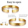 WFYOU 3PCS Stainless Steel Bracelets for Men Gold Roman Numeral