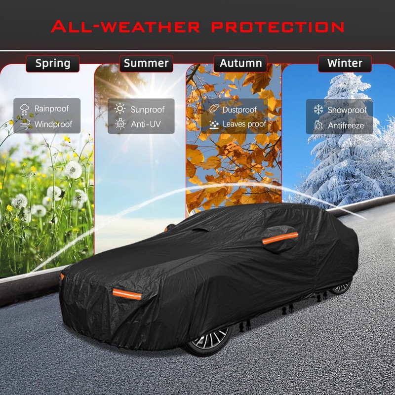 OWEEIO 30 Layers Car Cover for Automobiles All Weather Waterproof,