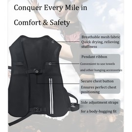 Jormino Water Bladder Bag Daypack for Trail Running Cycling Race, Multi-Functional Chest Running Pack Grey