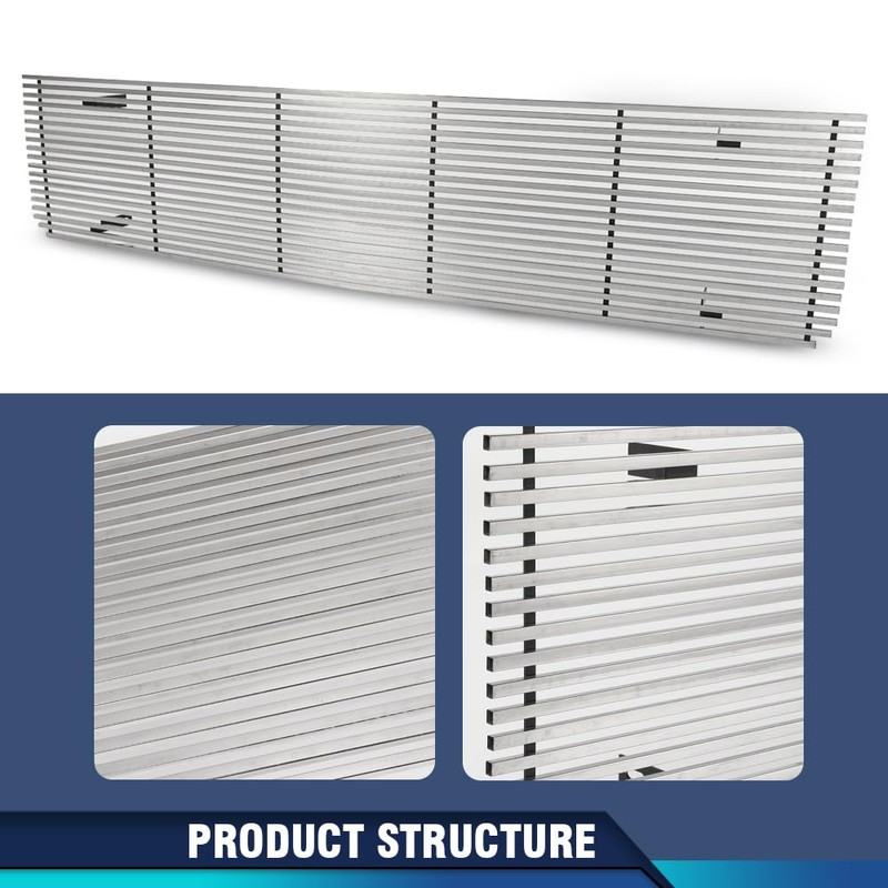 PIT66 Main Stainless Chrome Billet Grille Compatible with Chevy Blazer