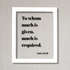 Luke 12:48 - To whom much is given much is