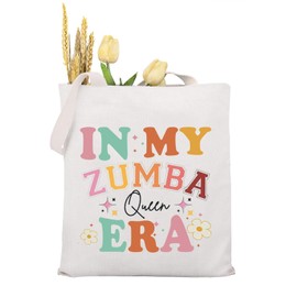 MAOFAED Zumba Gift In My Zumba Queen Era Tote Bag For Girls Women Zumba Lover Gift Zumba Teacher Gift (zumba queen era)