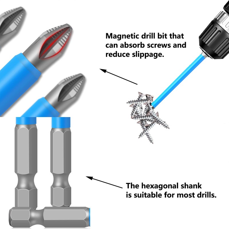 5 Pcs 150mm Screwdriver Bit Set, PH2 Impact Screwdriver Driver