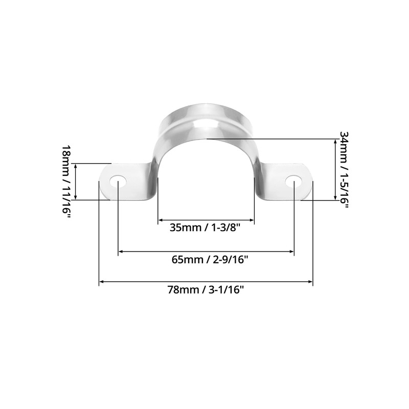 QWORK 1" Rigid Pipe Strap Clamp, 50 Pack Bracket Tube