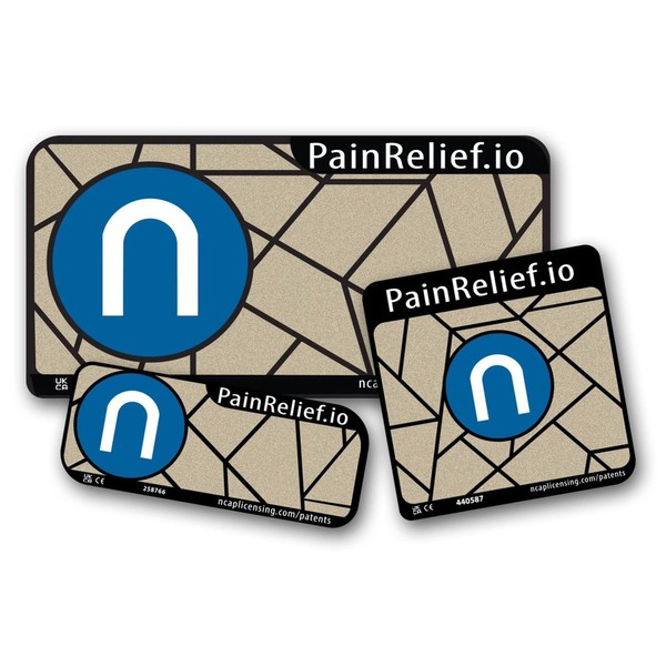 PainRelief.IO 3 Piece Pain Relief Kit - Thin and Fully Reusable, Drug Free Plasters, Easy to Use and Convenient for Knees, Back, Neck or Anywhere!