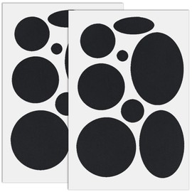 Mxxipp 16pcs Down Jacket Repair Patches, Self-Adhesive Waterproof Puffer Jacket Patch, Round Oval Nylon Fabric Repair Tape for Coat Clothing Tent Sleeping Bags Ski Pants Holes Fixing- Black