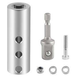 EVRBUL Upgraded Stainless Steel Trailer Jack Electric Drill Adapter with a 1/2 in Socket Adapter Bit Compatible with 1 Inch Jack Drive Shaft