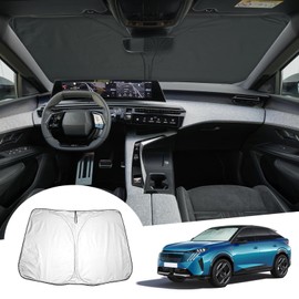 GAFAT Compatible with New Peugeot E-3008 GT Allure 2024 2025 Sunshades, Sun Protection Front Windscreen Inside, E3008 Parasol Sun Visor, Cooling, UV Protection, E-3008 Accessories 2025
