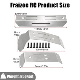 Fraizoe RC Stainless Steel Chassis Armor and Front Rear Guard Plate for Traxxas Mini Maxx 107154-1 Chassis Guard Skid Plate Protector Set Upgrade Parts Lightweight & Durable Underbody Protection