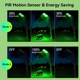 CNOIJUTS Hog Lights for Night Hunting - 18000LM Green Hunting Light for Hogs with Remote Control, Motion Sensor and Waterproof, Solar Powered Hog Feeder Light for Deer Coyote Varmint