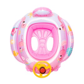 WATINC Baby Swimming Inflatable Float Flamingo Pattern Inflatable Float Swimming Ring Infant Boat Pool Ring Yacht Swimming Rings Summer Pool Float Toddler Baby Inflatable Float for Baby Aged 1-3