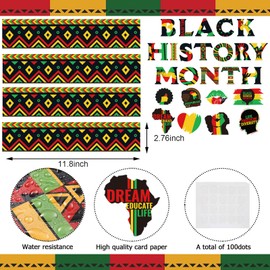 Black History Month Bulletin Board Borders Cutouts Classroom Decorations, African Worthwhile Commemoration Festival Bulletins Board Cutouts Wall Decor