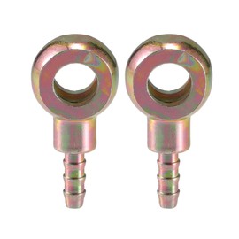 A ABSOPRO Universal Banjo Bolt 10mm ID 6mm OD Banjo Bolt Hose Barb Adapter Replacement for Motorcycle Car Metal Bronze Color (Set of 2)