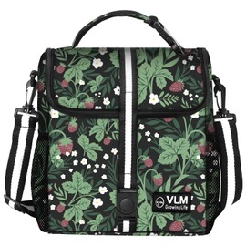 VLM Lunch Box for Women, Insulated Lunch Bag Women with Adjustable Shoulder Strap, Cute Lunch Tote Bag for Work,Picnic,Camping