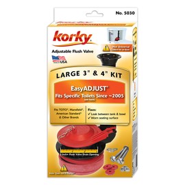 Korky 5030BP Large Flush Valve Kit, 3 Inch, Red