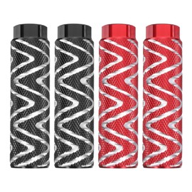 sourcing map 2 Pairs Bike Pegs Aluminum Alloy Rear Stunt Pegs Anti-Skid Foot Pedals Fit 3/8" Axles for Mountain Bike BMX, Black & Red