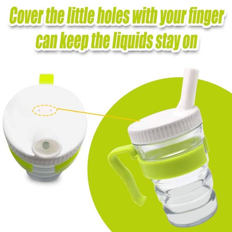 pegirra Control Flow Cup With Two Style Lids,Lightweight Clear Senior