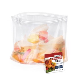 Turkey Brine Bag, 26"×22", 2 Pack, Extra Large Brining Bags for Turkey, Chicken, Beef, Fish, Pork - Holds up to 35lbs, Double Zipper Heavy Duty Brine Bag with Flat Bottom, 2 Cotton Strings & Clips