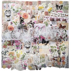 Zicojia 260Pc Vintage Scrapbook Supplies Aesthetic Scrapbook Stickers for Journaling,Gift Wrapping Cottage Decor Collage Craft B