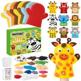 Hand Puppet Making Kit, Felt Glove Puppet Toys for Kids (Wild)
