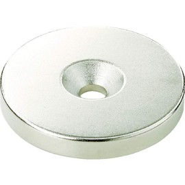TRUSCO Neodymium Round Magnet with Countersunk Screw Hole, Outer Diameter 8mm x 3mm, M2, 1 Pc. T08R03-M2 x 1 Pc