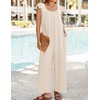 ZESICA Women's 2024 Summer Loose Jumpsuit Casual V Neck Sleeveless