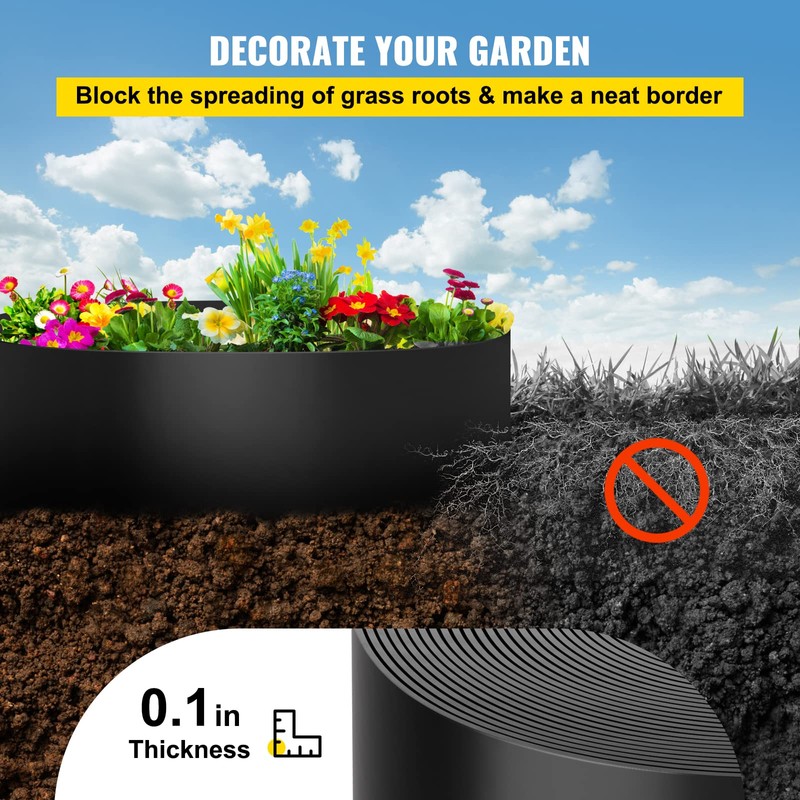 VEVOR Landscape Edging, 10 inch Depth 60 ft Total Length,