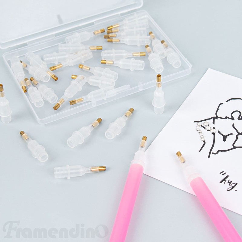 Framendino, 30 Pack Pen Tips Plastic Single Placer Tip for