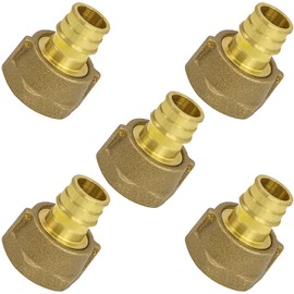 Pex-A 3/4" Pex x 1" FIP Water Meter Coupling Pex-A, F1960 Coupling Brass No-Lead (Pack of 5)