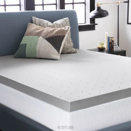 Lucid 3 Inch Ventilated Bamboo Charcoal Memory Foam Mattress Topper, CertiPUR-US Certified, Moisture and Odor Control-Full