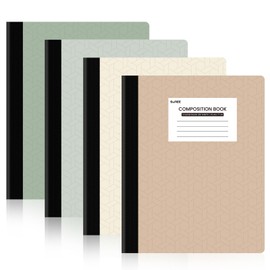 SUNEE Composition Notebooks (4 Pack) - College Ruled Paper, Composition Book, 9 3/4" x 7 1/2", 80 Sheets/160 Pages, Assorted Morandi Colors, School, College & Office Supplies