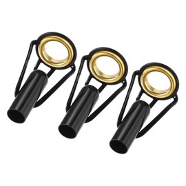 M METERXITY 3 Pack Fishing Rod Tips Repair Kit - Stainless Steel Ring Guide Replacement, Corrosion-Resistant, Apply to Fishing Rod (5mm Tube Dia, Black)