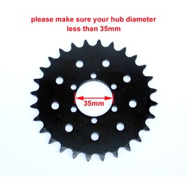 L-faster 28T Bicycle Fixed Sprocket for Brake Disc Mount Big Chain Wheel for Fixed Gear Bike 28 Tooth Sprocket for #410 Bicycle Chain (28T)