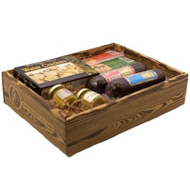 Gift Basket Village Gourmet Hearty Meat and Cheese Gift Box with Cheddar Cheese- Includes Salami, Summer Sausage, Birthday Gifts for Men, Ideal for Charcuterie Boards, Holidays, Corporate