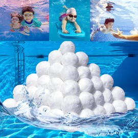 3.1 Lbs Pool Filter Balls for Sand Filter, Upgrade Reusable Polysphere Pool Filtration Balls, Eco-Friendly Swimming Pool Filter Fiber Balls, Pool Filter Media Balls for Sand Pump Above Ground Pools