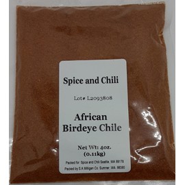AFRICAN BIRDEYE CHILE (Ground), Net Wt 4oz (0.11kg)