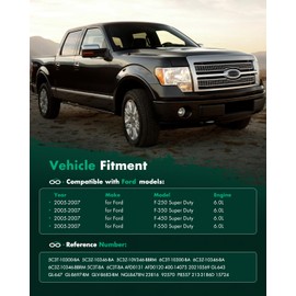 SCITOO Alternator Fits for Ford for F-250 Super Duty 6.0L 2005-2007,for Ford for F-350 Super Duty 6.0L 2005-2007,for Ford for F-550 Super Duty 6.0L 2005-2007 12V 135Amp CW S8 Pulley Class 5C3T10300BA