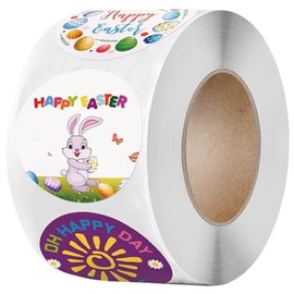 Etiqueta Engomada De Papel Feliz De Pascua, 500 Uds., Etiquetas Autoadhesivas Decorativas para Regalo De Pastel, para Decoración De Sobres De Caja De Bolsa De Fiesta De Pascua