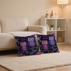 Owl Throw Pillow Covers 18x18 Inch Set of 2, Welcome