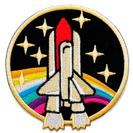 Spaceship Space Shuttle Embroidered Iron on Patch Applique Astronaut Patch for Apparel and Bags